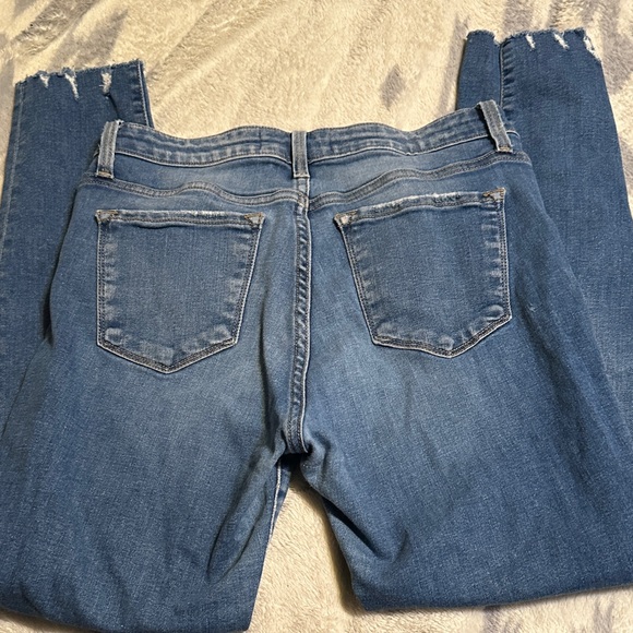 140. Flying Monkey Distressed Blue Cropped Jeans - Picture 4 of 8